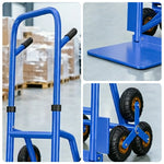 GROVIA Heavy Duty Stair Climbing Hand Truck Tri Wheel Trolley Reinforced Steel Frame Folding Design for Warehouse Delivery and Home Moving