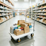 GROVIA Heavy Duty Folding Platform Trolley Reinforced Steel Frame Rubber Wheels for Warehouse Office and Home Moving Use