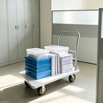 GROVIA Heavy Duty Folding Platform Trolley Reinforced Steel Frame Rubber Wheels for Warehouse Office and Home Moving Use