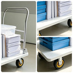 GROVIA Heavy Duty Folding Platform Trolley Reinforced Steel Frame Rubber Wheels for Warehouse Office and Home Moving Use