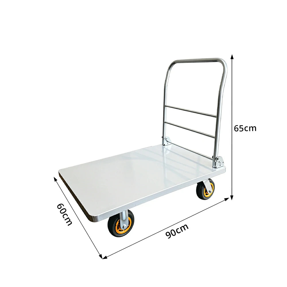 GROVIA Heavy Duty Folding Platform Trolley Reinforced Steel Frame Rubber Wheels for Warehouse Office and Home Moving Use