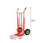 GROVIA Heavy Duty Folding Hand Truck with Dual Steel Base Triangular Support Structure Large Pneumatic Wheels for Commercial and Home Moving - Orange