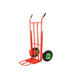GROVIA Heavy Duty Folding Hand Truck with Dual Steel Base Triangular Support Structure Large Pneumatic Wheels for Commercial and Home Moving - Orange