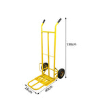 GROVIA Heavy Duty Folding Hand Truck with Dual Steel Base Triangular Support Structure Solid Rubber Wheels for Commercial and Home Moving - Yellow