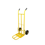 GROVIA Heavy Duty Folding Hand Truck with Dual Steel Base Triangular Support Structure Solid Rubber Wheels for Commercial and Home Moving - Yellow