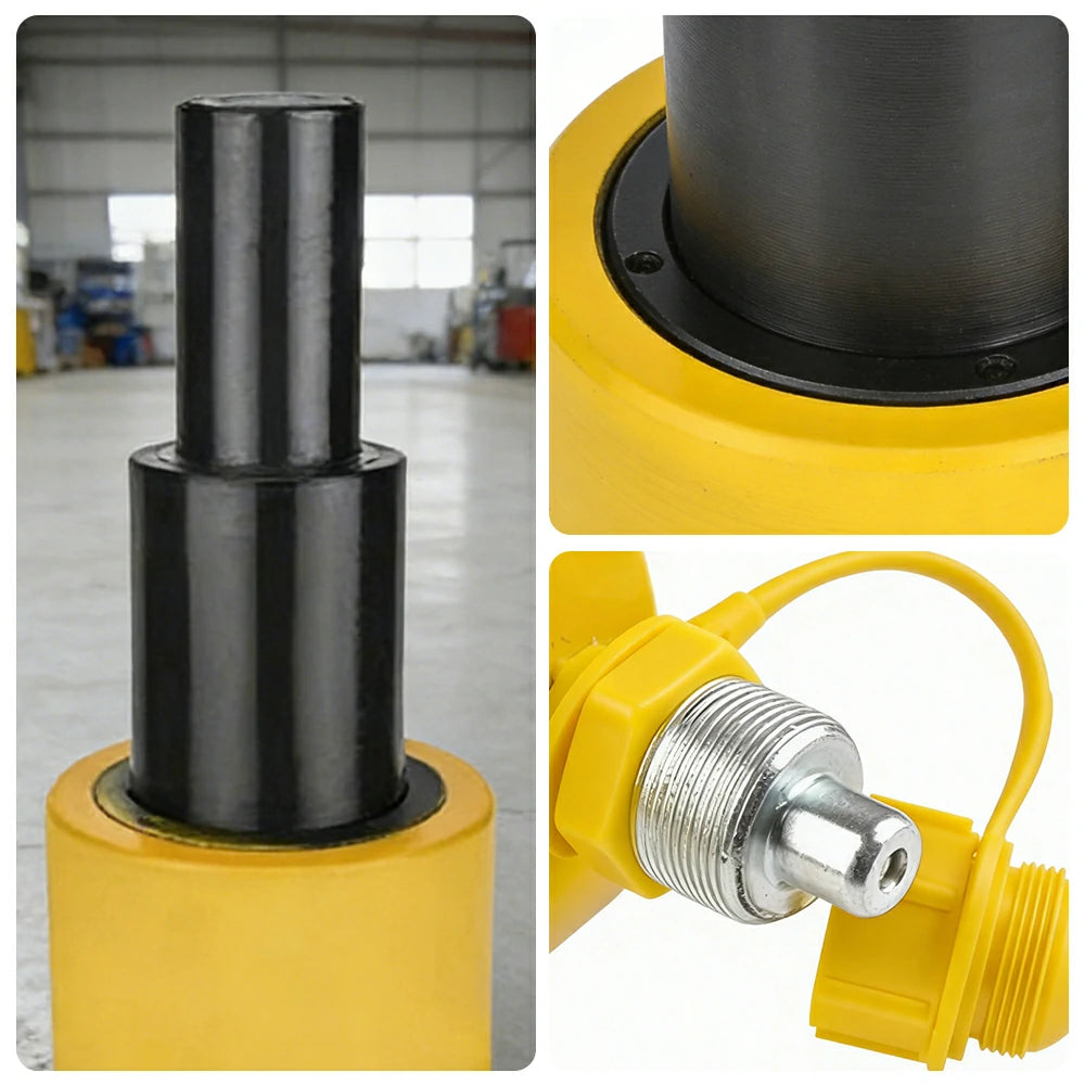 GROVIA 30T Multi Stage Hydraulic Jack 200mm Stroke Heavy Duty Industrial Lifting Equipment - Yellow