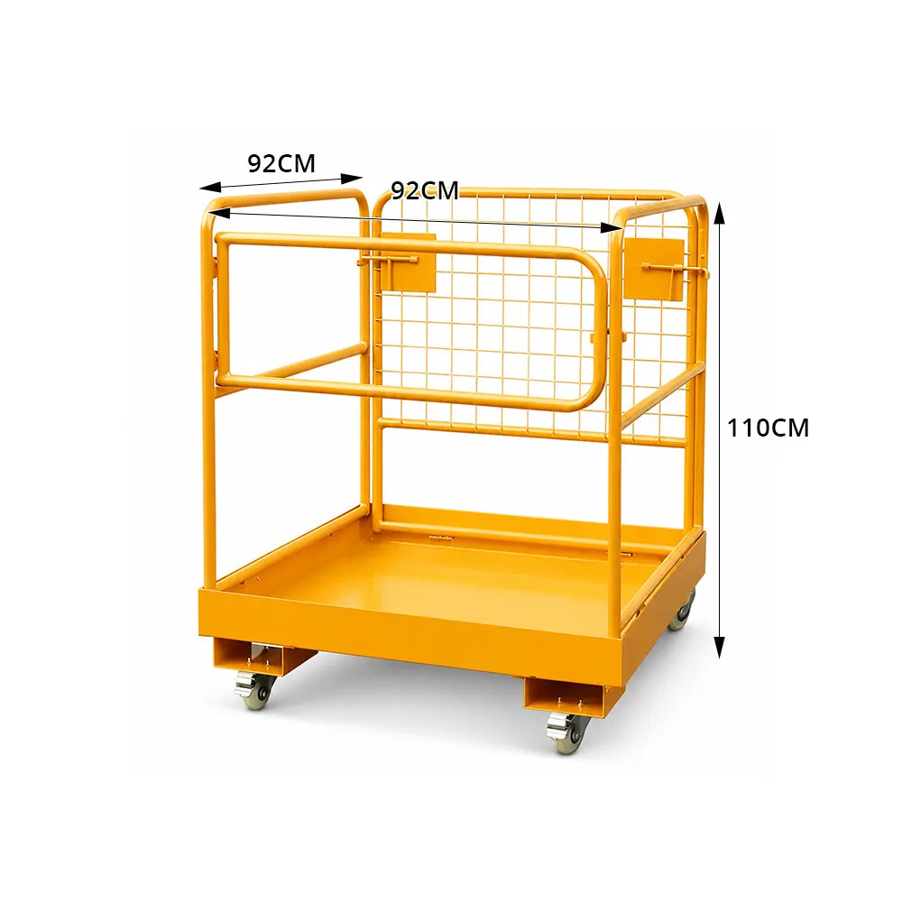 GROVIA Heavy-Duty Utility Trolley Reinforced Frame 360-Degree Swivel Wheels for Garden Warehouse Farm & Construction Use - Yellow