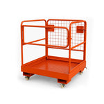 GROVIA Heavy-Duty Utility Trolley Reinforced Frame 360-Degree Swivel Wheels for Garden Warehouse Farm & Construction Use - Orange