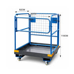 GROVIA Heavy-Duty Utility Trolley Reinforced Frame 360-Degree Swivel Wheels for Garden Warehouse Farm & Construction Use - Blue