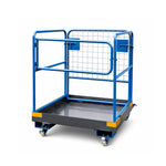 GROVIA Heavy-Duty Utility Trolley Reinforced Frame 360-Degree Swivel Wheels for Garden Warehouse Farm & Construction Use - Blue