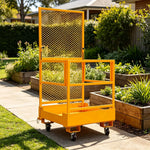 GROVIA Industrial Transport Trolley Anti-Slip Platform Powder-Coated Finish for Outdoor Warehouse Material Handling