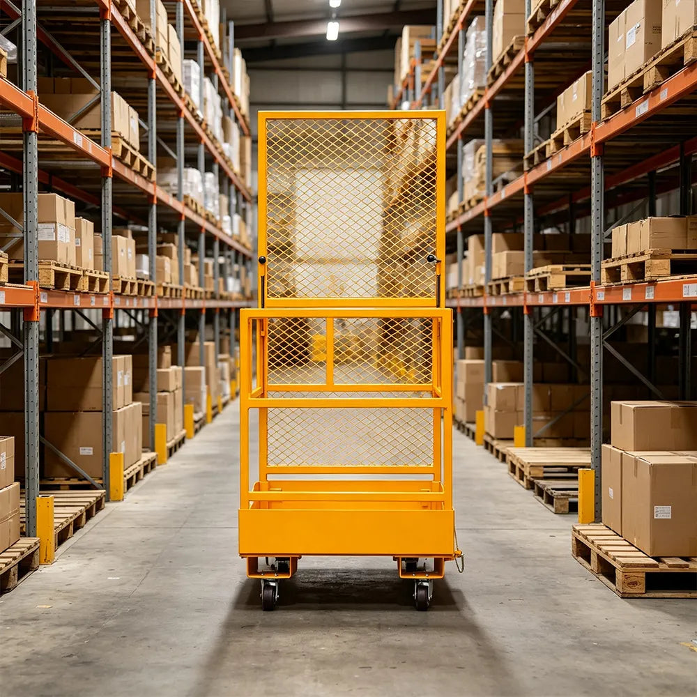 GROVIA Industrial Transport Trolley Anti-Slip Platform Powder-Coated Finish for Outdoor Warehouse Material Handling