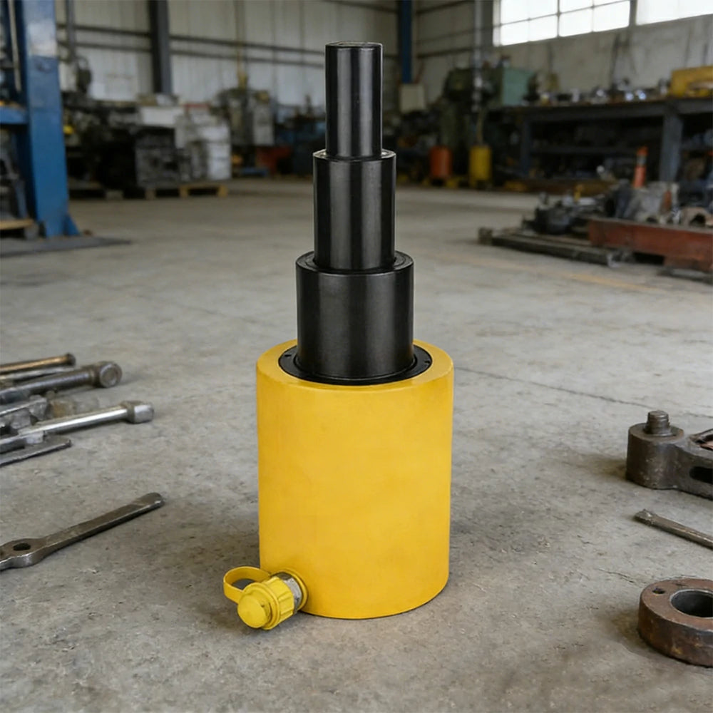 GROVIA 50T Multi Stage Hydraulic Jack 300mm Stroke Heavy Duty Industrial Lifting Equipment - Yellow
