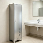 GROVIA 201 Stainless Steel Cleaning Cabinet Single Door 400mm Width Heavy Duty Storage Locker for Home Utility - Silver