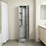 GROVIA 201 Stainless Steel Cleaning Cabinet Single Door 400mm Width Heavy Duty Storage Locker for Home Utility - Silver