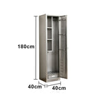 GROVIA 201 Stainless Steel Cleaning Cabinet Single Door 400mm Width Heavy Duty Storage Locker for Home Utility - Silver