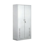 GROVIA 201 Stainless Steel Cleaning Cabinet Double Door 900mm Width Heavy Duty Storage Locker for Utility Room - Silver