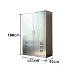 GROVIA 201 Stainless Steel Cleaning Cabinet Double Door 1200mm Width Heavy Duty Storage Locker for Utility Room - Silver