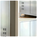 GROVIA 201 Stainless Steel Cleaning Cabinet Double Door Raised Base 1200mm Width Heavy Duty Storage Locker for Utility Room - Silver