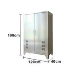 GROVIA 201 Stainless Steel Cleaning Cabinet Double Door Raised Base 1200mm Width Heavy Duty Storage Locker for Utility Room - Silver