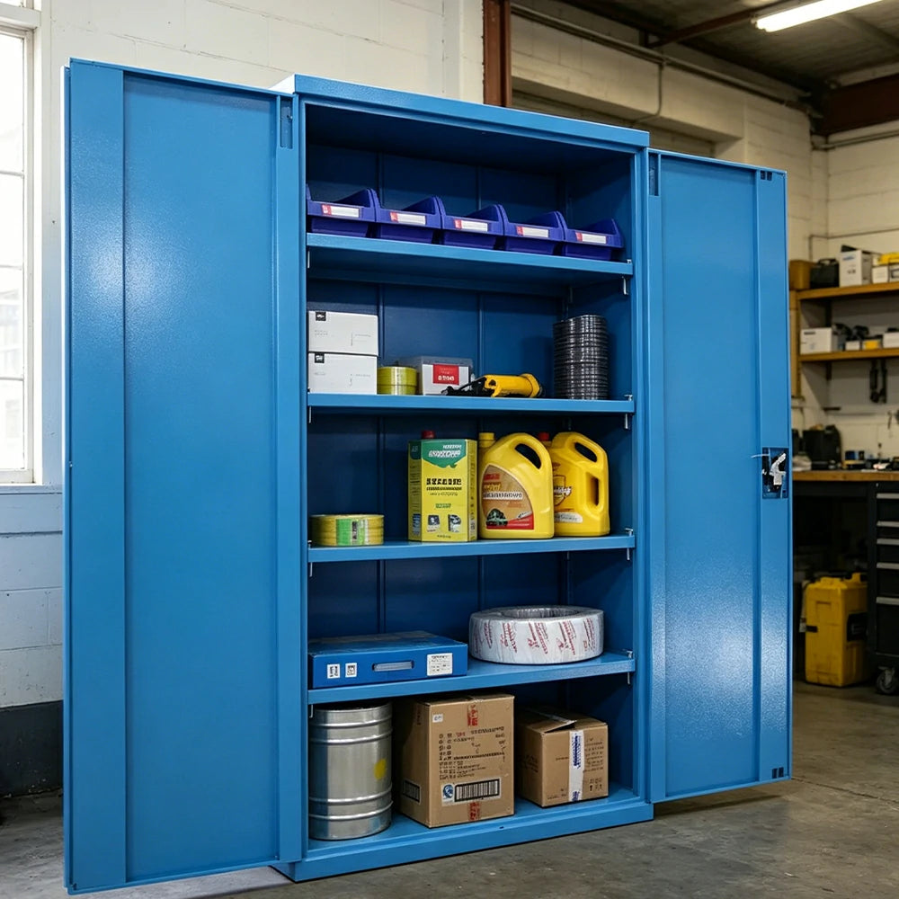 GROVIA Steel Storage Cabinet 1000x500x1800mm Heavy Duty Tool Organizer for Garage Warehouse - Blue