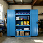 GROVIA Steel Storage Cabinet 1000x500x1800mm Heavy Duty Tool Organizer for Garage Warehouse - Blue