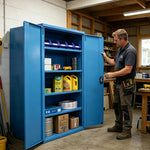 GROVIA Steel Storage Cabinet 1000x500x1800mm Heavy Duty Tool Organizer for Garage Warehouse - Blue