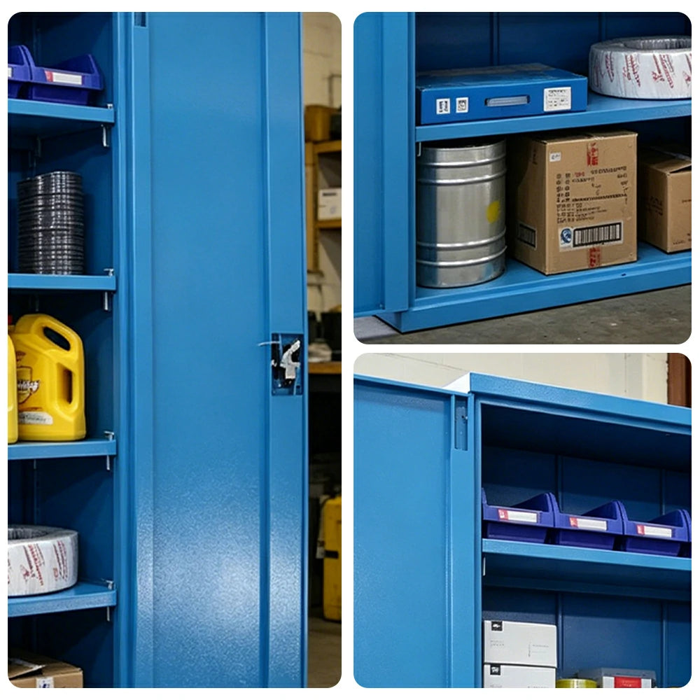 GROVIA Steel Storage Cabinet 1000x500x1800mm Heavy Duty Tool Organizer for Garage Warehouse - Blue