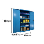 GROVIA Steel Storage Cabinet 1000x500x1800mm Heavy Duty Tool Organizer for Garage Warehouse - Blue