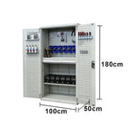 GROVIA Steel Storage Cabinet with Pegboard and Accessories 1000x500x1800mm Heavy Duty Tool Organizer for Garage Workshop - Grey White