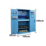 GROVIA Steel Storage Cabinet with Pegboard and Accessories 1000x500x1800mm Heavy Duty Tool Organizer for Garage Workshop - Blue