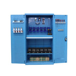 GROVIA Steel Storage Cabinet with Pegboard and Accessories 1000x500x1800mm Heavy Duty Tool Organizer for Garage Workshop - Blue