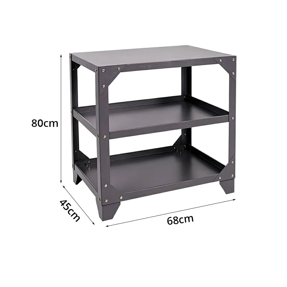 GROVIA Classic Heavy Duty Steel Workbench 68/78cm Compact Garage Workshop Table High Load Capacity - Grey