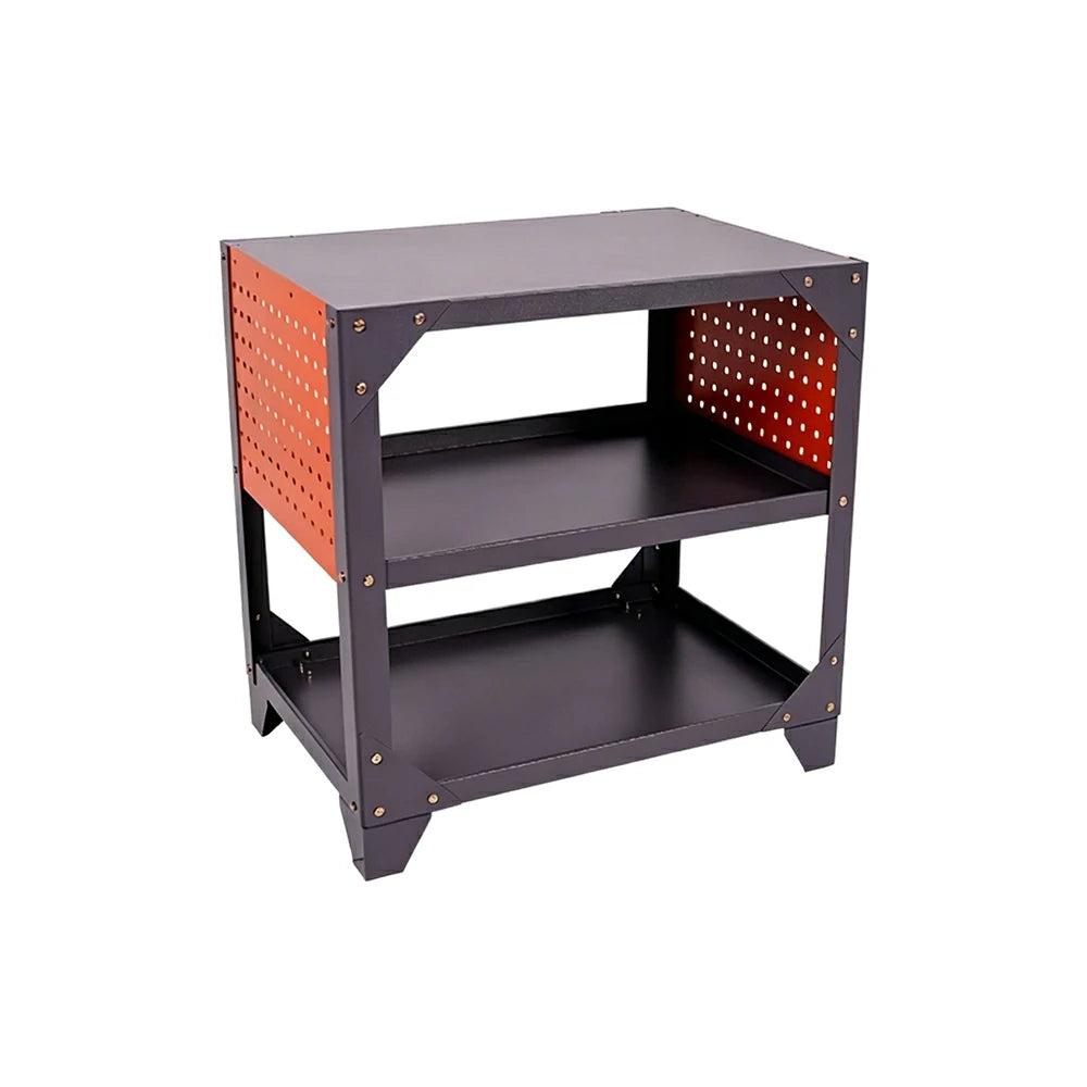 GROVIA Heavy Duty Steel Workbench Side Panel Design 68/78cm Compact Garage Workshop Table High Load Capacity - Grey