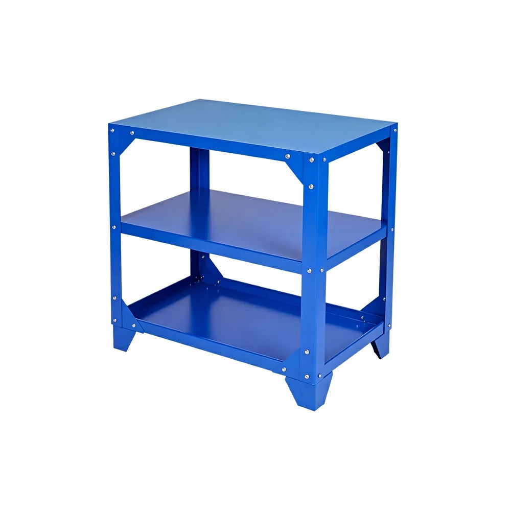 GROVIA Classic Heavy Duty Steel Workbench 68/78cm Compact Garage Workshop Table High Load Capacity - Blue