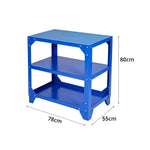 GROVIA Classic Heavy Duty Steel Workbench 68/78cm Compact Garage Workshop Table High Load Capacity - Blue