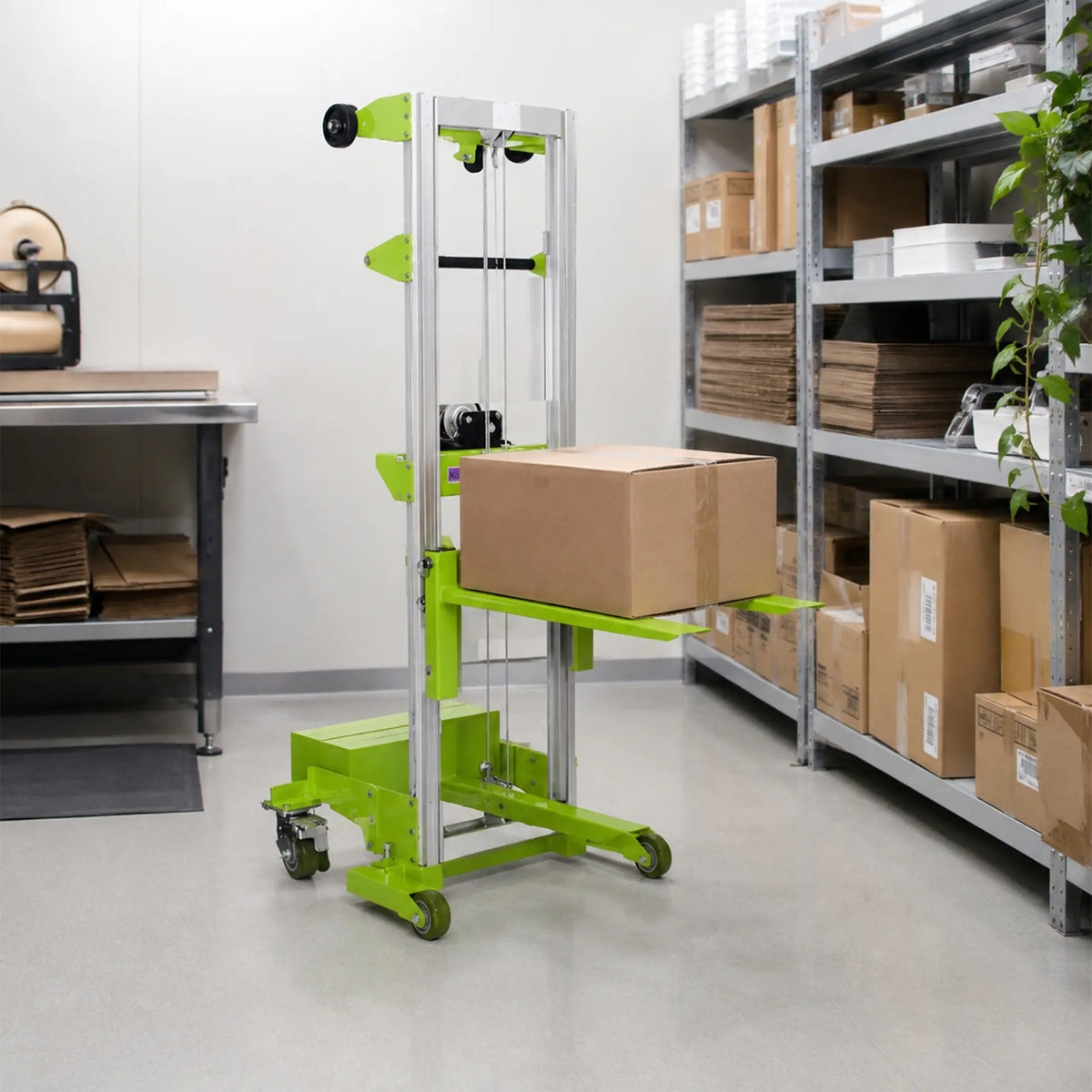 GROVIA Manual Material Lift Aviation Aluminium Frame Self-Locking Winch for Warehouse Logistics Handling