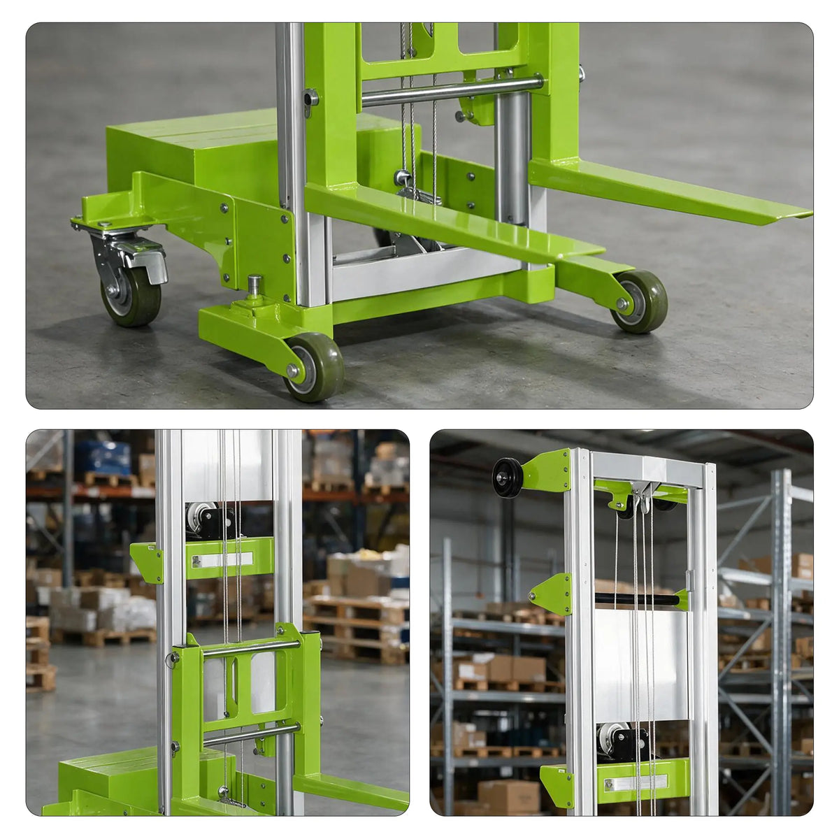 GROVIA Manual Material Lift Aviation Aluminium Frame Self-Locking Winch for Warehouse Logistics Handling