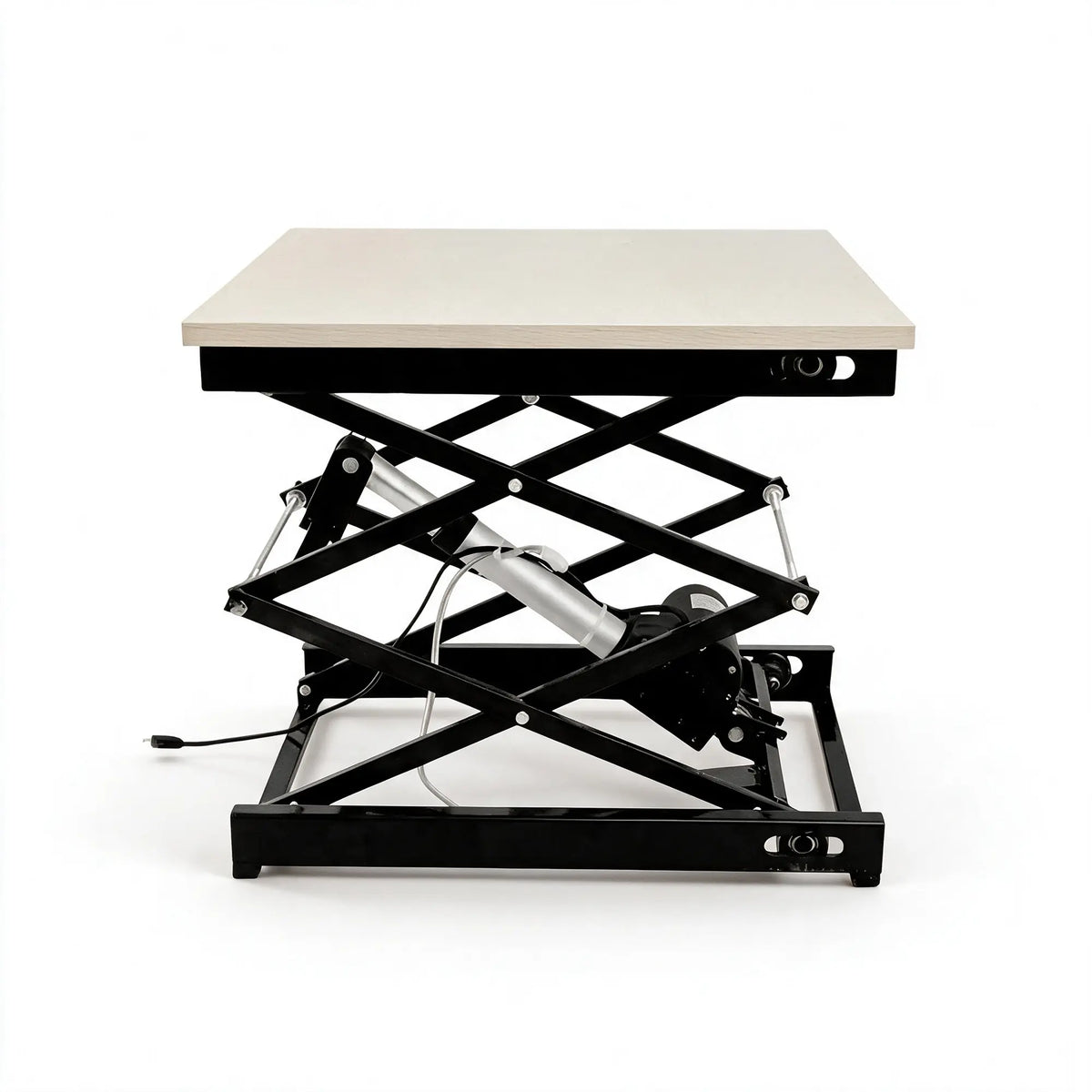 GROVIA Electric Lifting Platform Wooden Tabletop Stable Three-Leg Base for Laboratory Testing Maintenance Workbench