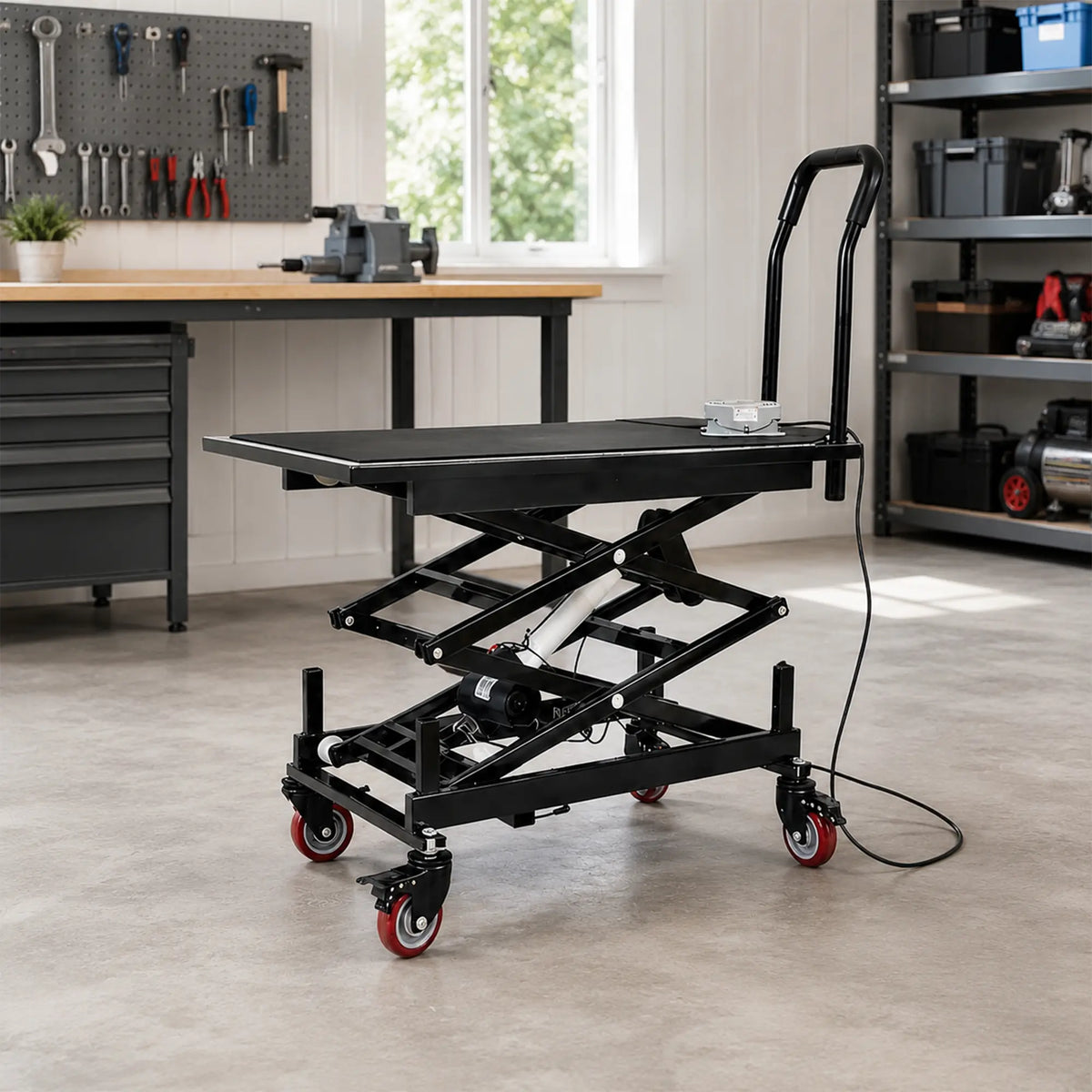 GROVIA Electric Lifting Work Platform Single-Person Operation Removable Handle for Painting Ceiling Installation