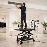 GROVIA Electric Lifting Work Platform Single-Person Operation Removable Handle for Painting Ceiling Installation