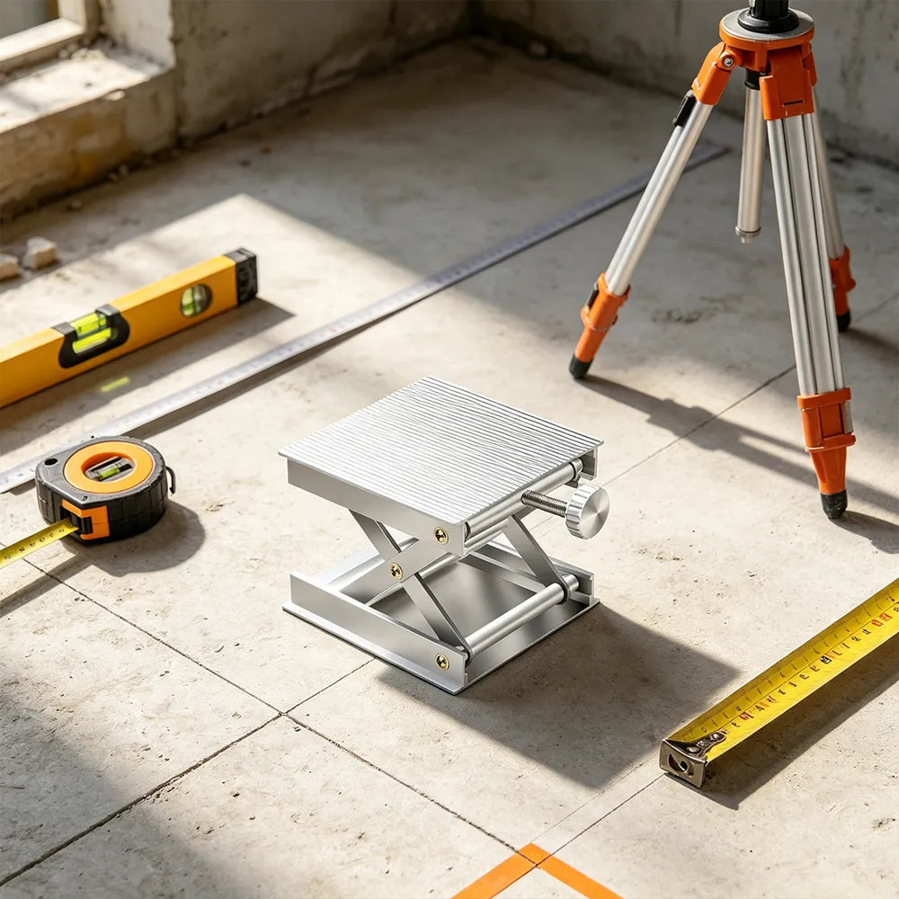GROVIA Adjustable Levelling Platform Dual-Knob Self-Locking Design for Interior Renovation & Equipment Setup  - Silver