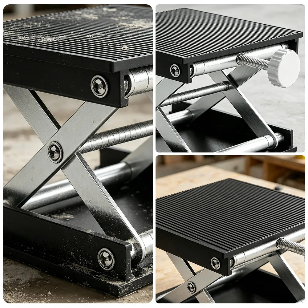 GROVIA Adjustable Levelling Platform Dual-Knob Self-Locking Design for Interior Renovation & Equipment Setup  - Black&Silver