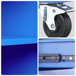 GROVIA 3 Tier Tool Cabinet Double Door No Drawer Mobile Storage Trolley Garage Workshop Heavy Duty - Blue