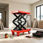 GROVIA Electric & Manual Scissor Pallet Truck Hydraulic Lift Heavy-Duty Steel Frame for Warehouse Factory Logistics