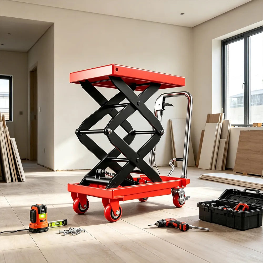 GROVIA Electric & Manual Scissor Pallet Truck Hydraulic Lift Heavy-Duty Steel Frame for Warehouse Factory Logistics