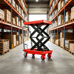GROVIA Electric & Manual Scissor Pallet Truck Hydraulic Lift Heavy-Duty Steel Frame for Warehouse Factory Logistics