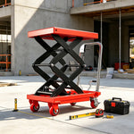 GROVIA Electric & Manual Scissor Pallet Truck Hydraulic Lift Heavy-Duty Steel Frame for Warehouse Factory Logistics