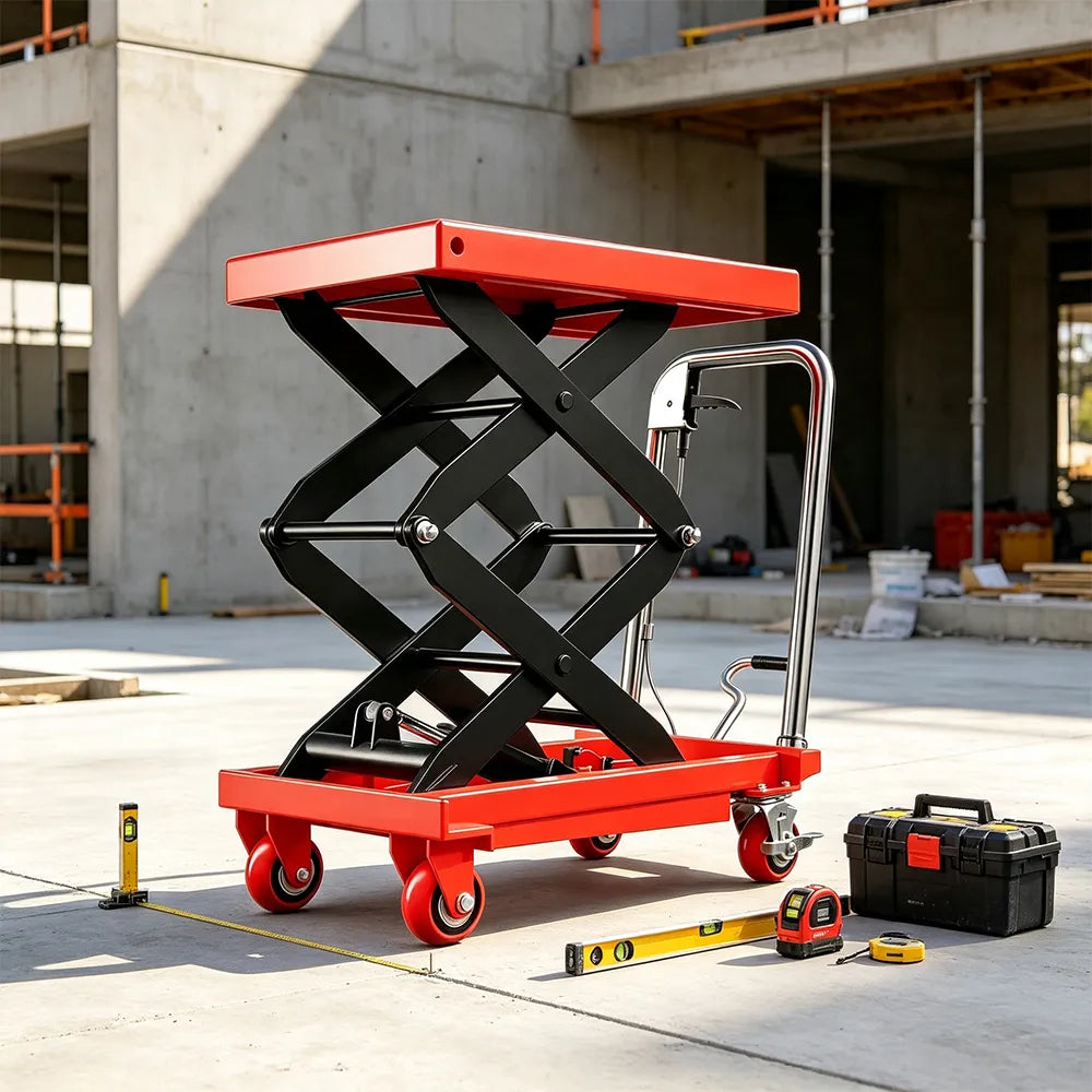 GROVIA Electric & Manual Scissor Pallet Truck Hydraulic Lift Heavy-Duty Steel Frame for Warehouse Factory Logistics