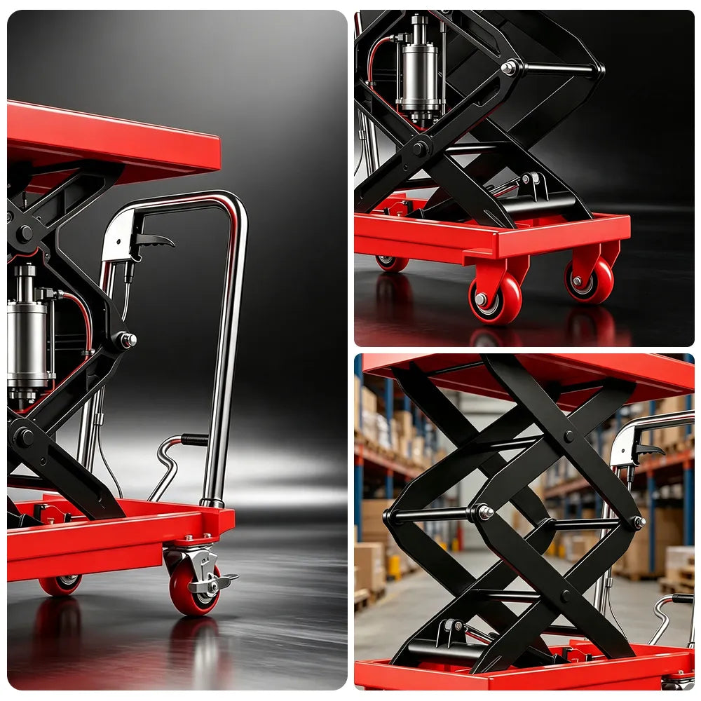 GROVIA Electric & Manual Scissor Pallet Truck Hydraulic Lift Heavy-Duty Steel Frame for Warehouse Factory Logistics